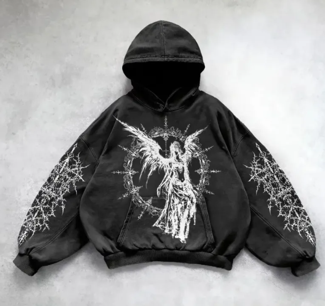 Hooded Printed Hip Hop Y2G Streetwear Sweatshirt
